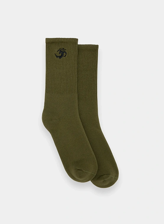 Носки MAHARISHI 1496 Om Temple Embroidered Pink/Olive/Navy