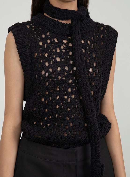 Женский жилет AMOMENTO Crochet Vest Black
