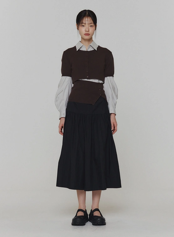 Женские брюки AMOMENTO Shirring Flare Pants Black