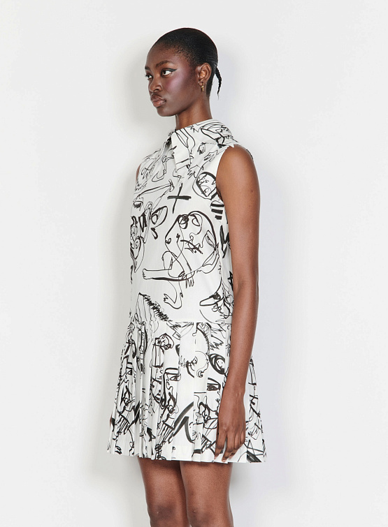 Женское платье Charles Jeffrey Loverboy Star Collar White