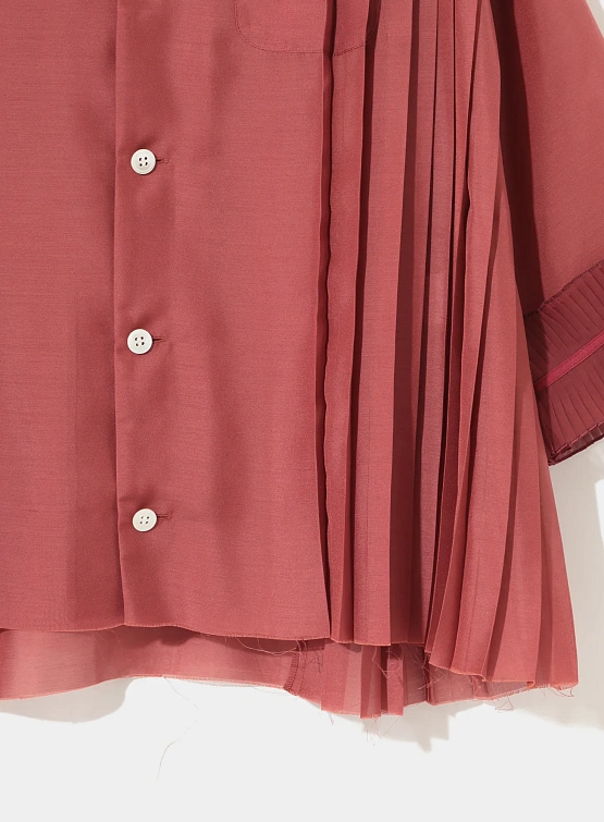 Женская рубашка UNDERCOVER Pleated Mix Open Collar Top Red