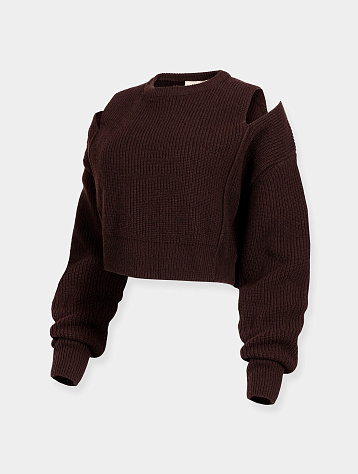 Женский свитер System Slit Roundneck Sweater Dark Brown