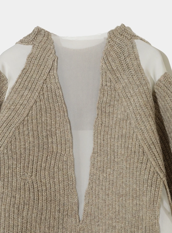 Женский свитер UNDERCOVER V-neck Ribbed Gray Beige