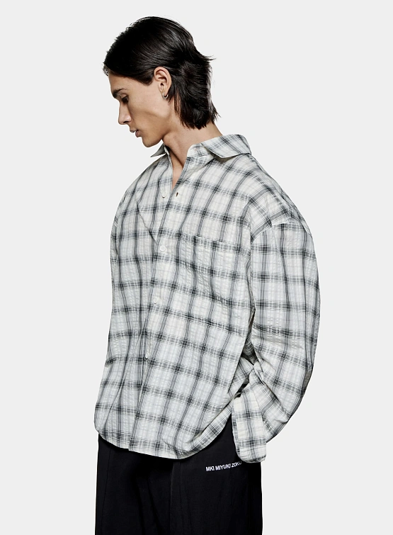 Рубашка MKI MIYUKI ZOKU Box Dress Off White Check