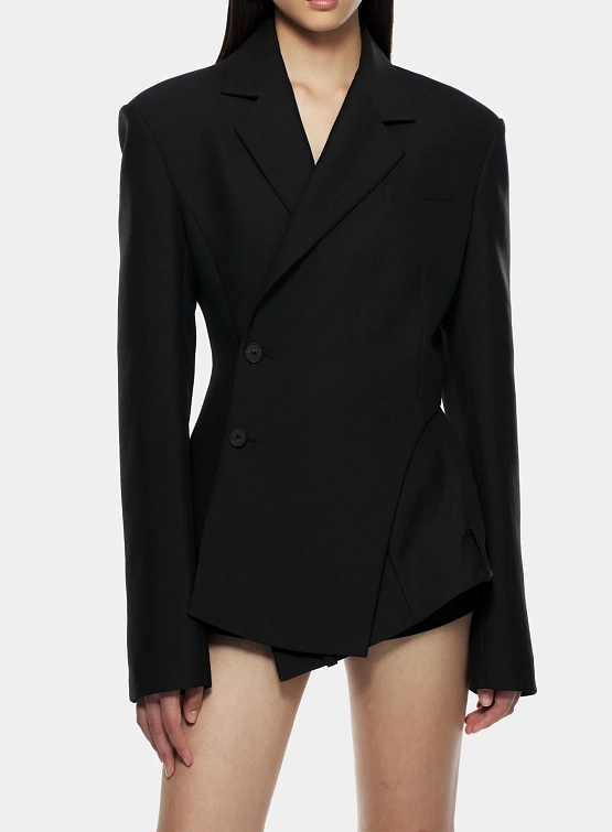 Женский блейзер MARRKNULL Black Dislocation Suit Black