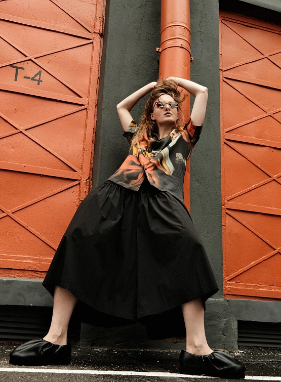 Очки THE ATTICO x Linda Farrow Aria Yellow Gold and Brown