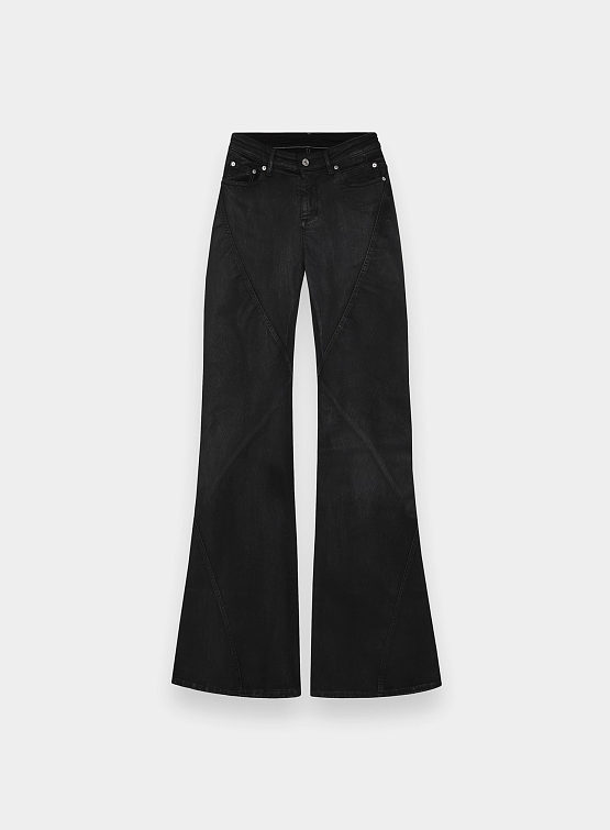 Женские брюки RICK OWENS Drkshdw Bias Bootcut Black Wax
