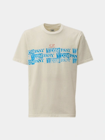 Футболка C.P. Company 24/1 Jersey Front Logo Gauze White