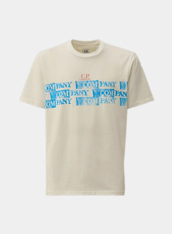 Футболка C.P. Company 24/1 Jersey Front Logo Gauze White