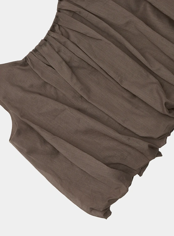 Топ AMOMENTO Sheer Volume Crop Top Brown