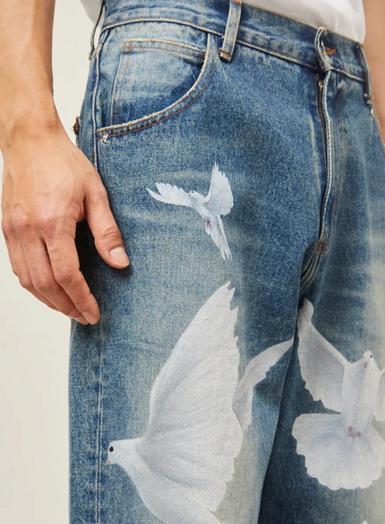 Джинсы 3.PARADIS Freedom Doves Baggy Fit Washed Blue