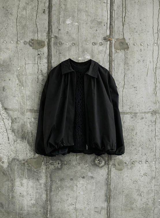 Женская ветровка AMOMENTO Shirring Volume Jumper Black