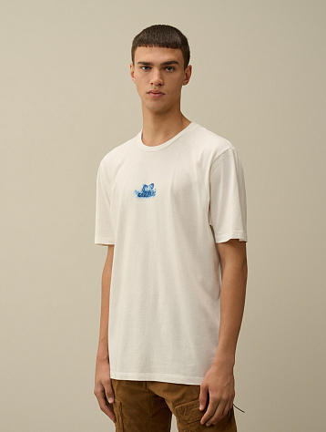 Футболка C.P. Company 24/1 Jersey Pencil Effect Gauze White