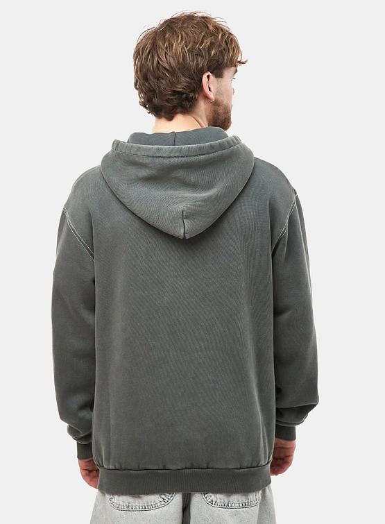 Зип-худи Butter Goods Mineral Wash Zip-Thru Charcoal