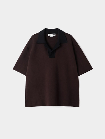 Поло Sunnei Magliaunita Shortsleeve Polo Moka Brown