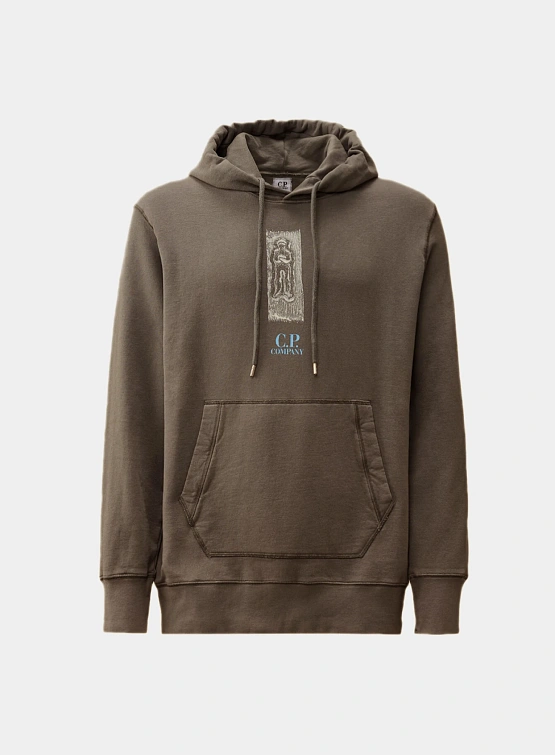 Худи C.P. Company Cotton Fleece Hooded Smoked Pearl Grey