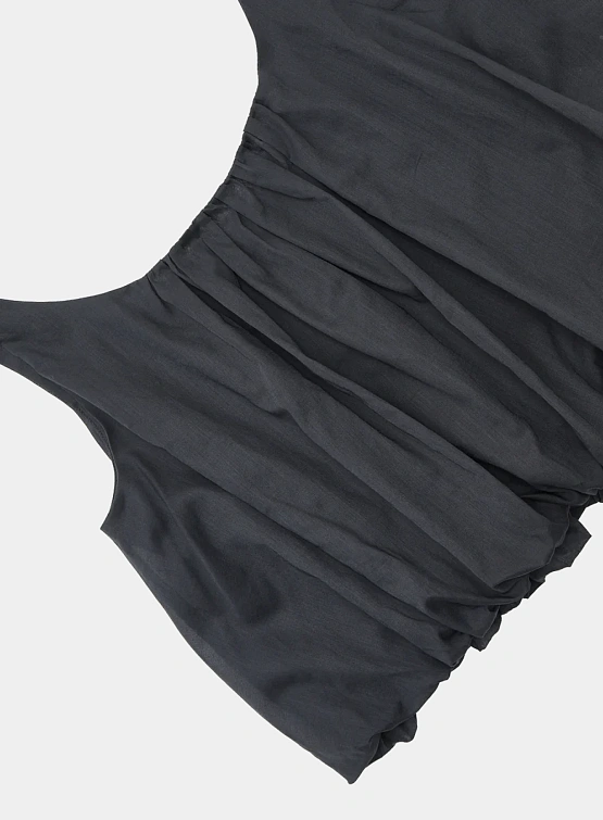 Топ AMOMENTO Sheer Volume Crop Top Navy