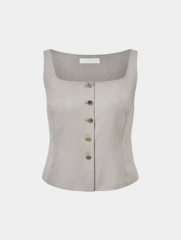 Женский жилет AMOMENTO Scoop Neck Two Way Beige