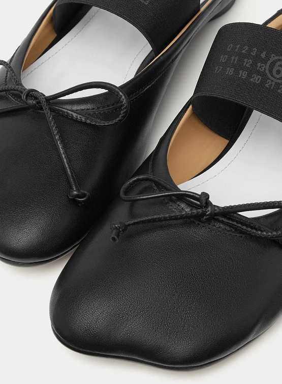 Женские сандалии MM6 Maison Margiela Slip-on Ballerinas Black