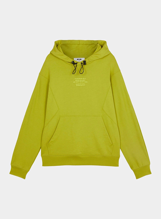 Худи MSGM LS ADJUSTABLE HOOD ACID GREEN