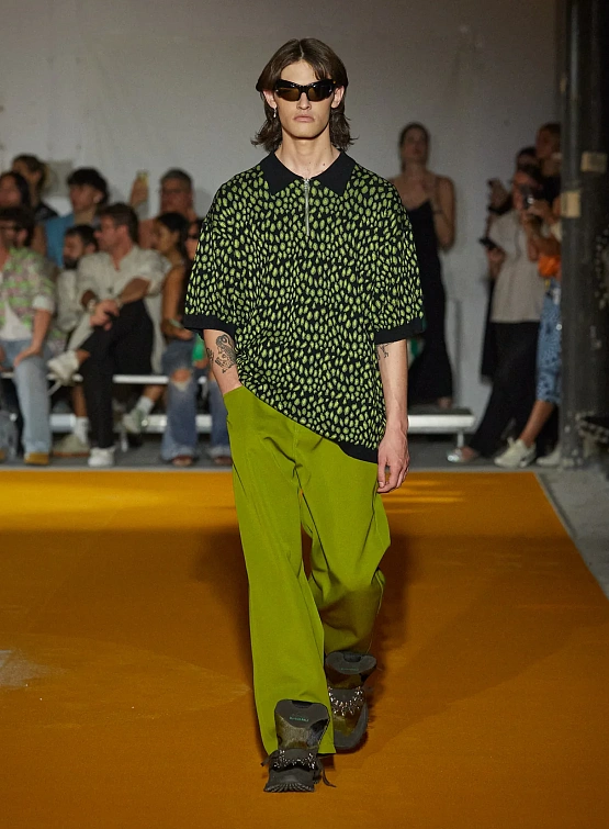 Поло Bluemarble Knit Leopard Jaquard Polo Shirt