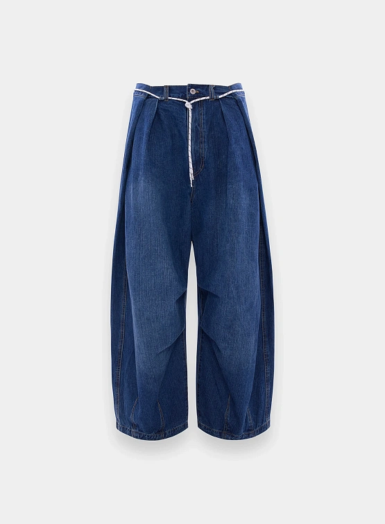 Джинсы ANGLAN Lap Pleated Washed Denim Deep Blue