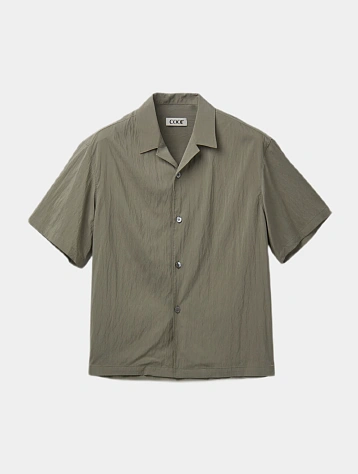 Рубашка COOR Natural Wrinkle Open Collar Khaki