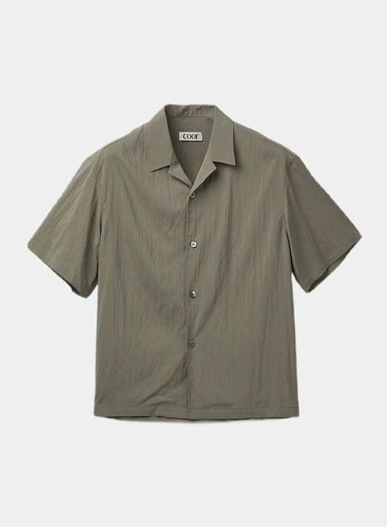 Рубашка COOR Natural Wrinkle Open Collar Khaki