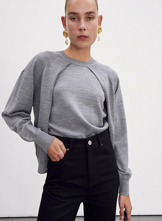 Женский топ Recto Layered Detail Melange Grey