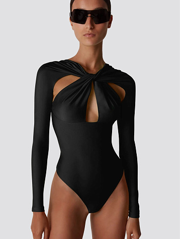 Женское боди Coperni Twisted Cut-Out Bodysuit Black