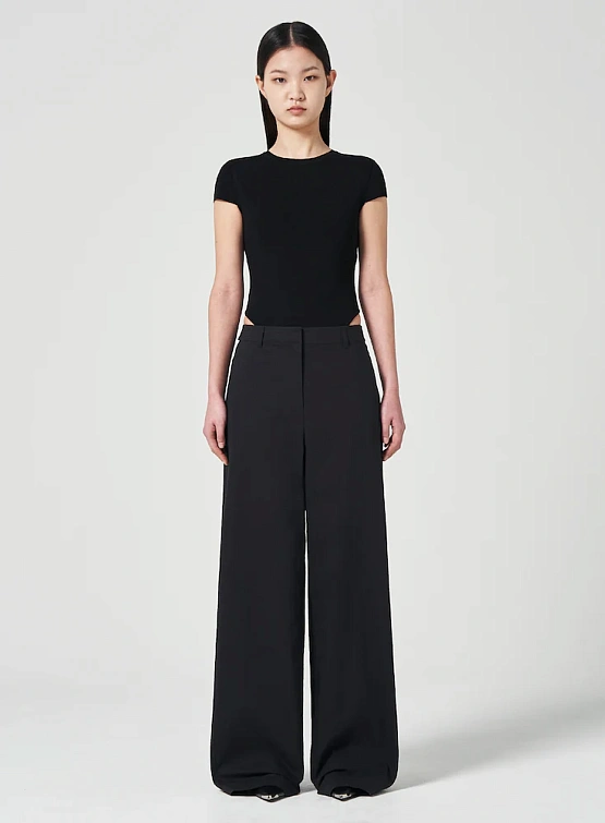 Брюки JUUN.J Buckle Detail Cotton Pants Black