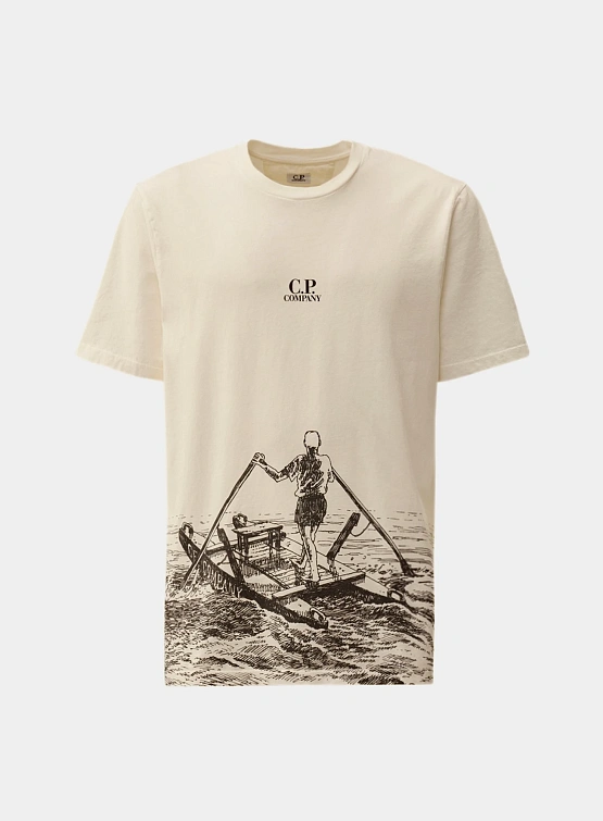 Футболка C.P. Company 24/1 Jersey Man In The Sea Gauze White