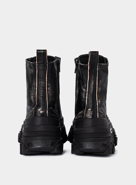 Женские ботинки JUUN.J Grunge Leather High Top Sneakers Black