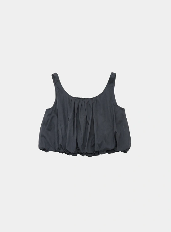 Топ AMOMENTO Sheer Volume Crop Top Navy