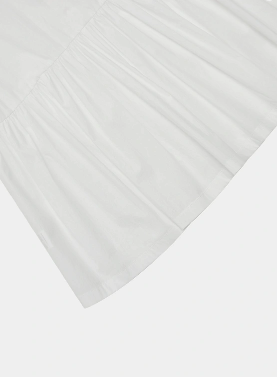 Топ AMOMENTO Cotton Two-Way Shirring Top White