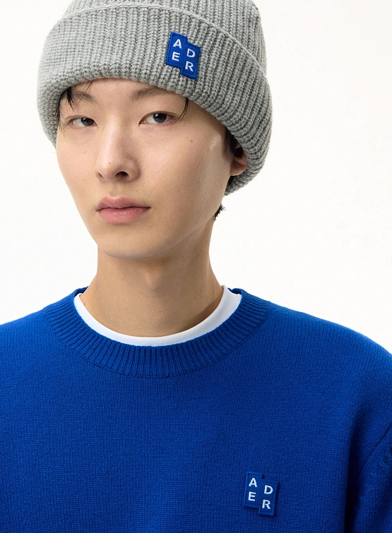 Шапка ADERERROR Sig BL Tag Beanie 01 Grey