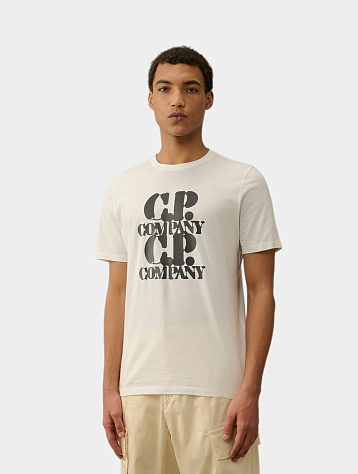 Футболка C.P. Company 30/1 Jersey Graphic Gauze White