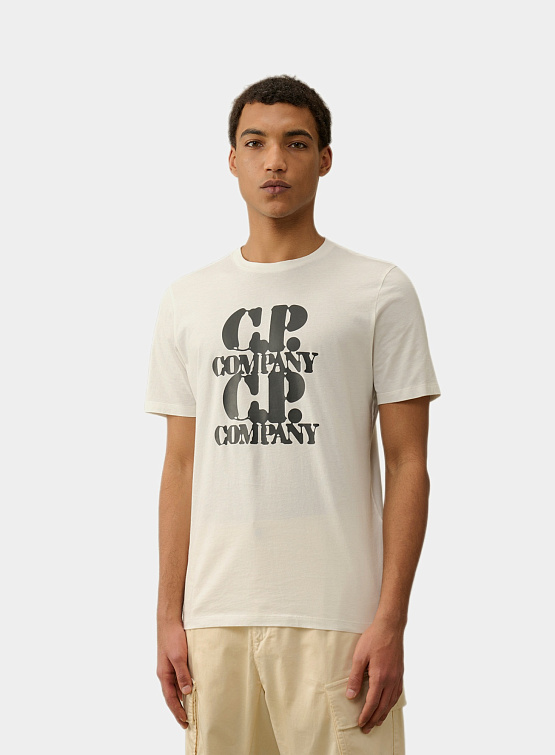 Футболка C.P. Company 30/1 Jersey Graphic Gauze White