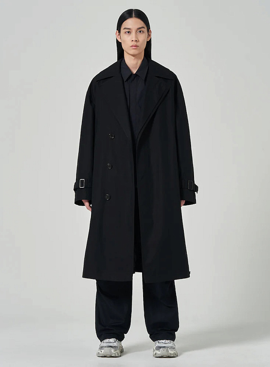 Тренч JUUN.J Bentail Hidden Double Trench Coat Black