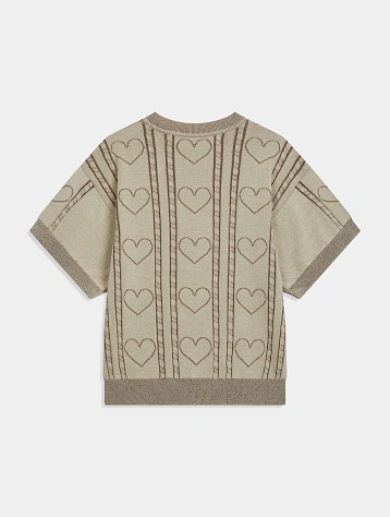 Женский джемпер OPEN YY Heart&Cable Crewneck Brown
