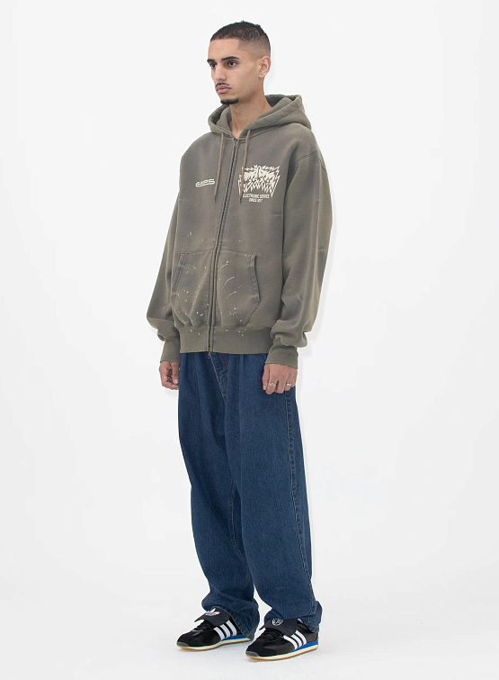 Зип-худи YESEYESEE Y.E.S Painted Zip Up Hoodie Dark Grey