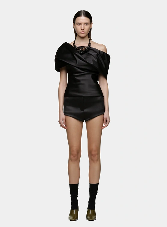 Женский топ entire studios Barge Black Sateen