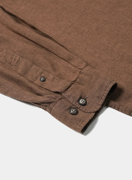 Рубашка FrizmWORKS Silky Linen Relaxed Shirt Brown