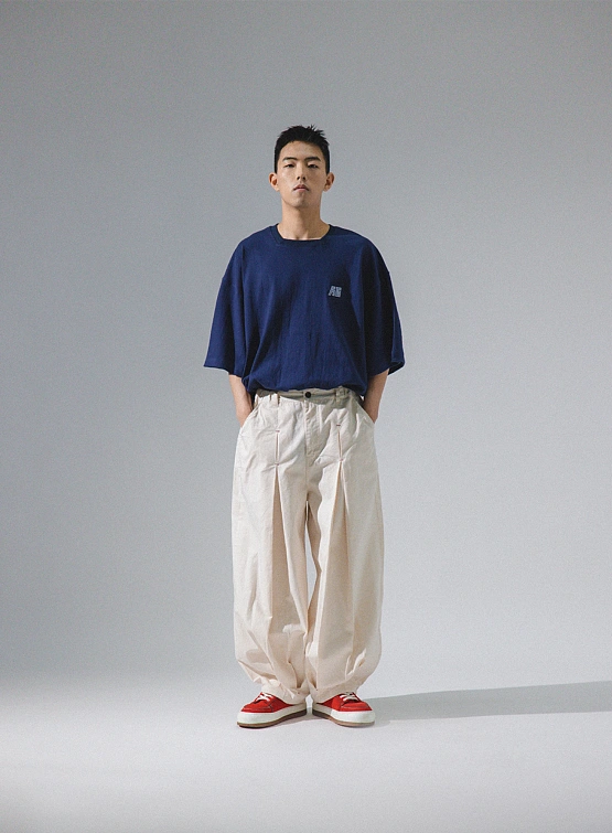 Брюки ANGLAN Unbalance Long Tuck Balloon Pants Ivory