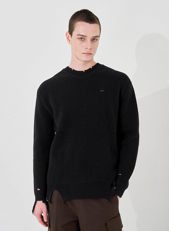 Свитер System Wool Blend Destroyed Knit Top