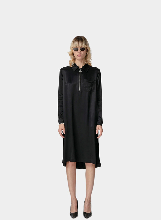 Женское платье Han Kjøbenhavn Half Zip Shirt Dress Black