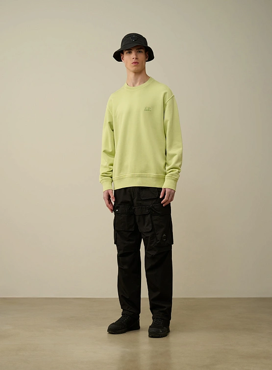 Свитшот C.P. Company Cotton Diagonal Fleece Logo White Pear