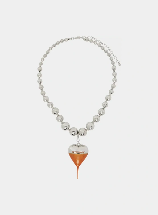Ожерелье Ottolinger Otto Heart Necklace Silver/Orange