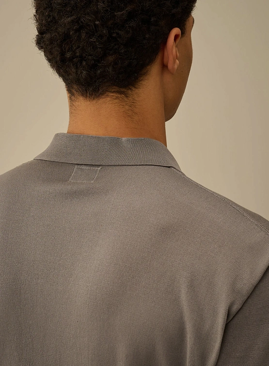 Поло C.P. Company Lisle Thread Knit Smoked Pearl Grey