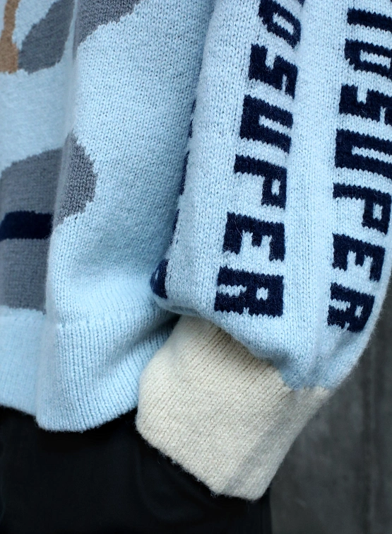 Свитер KidSuper Face Boxy Baby Blue